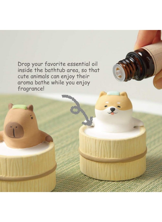 Terra Distribution - Aroma Ceramic Stone Diffuser [Japan Import] Aromatherapy Essential Oil Diffuser Non Electric Passive Unique Cute Animal Design For Women Men And Gifts (Bathing Dog) - Image 1