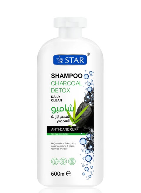 Anti Dandruff Shampoo for Men & Women | Charcoal Detox Formula for Itchy Scalp Relief, Flake Control & Scalp Cooling | Daily Use Shampoo for All Hair Types | Fights Dandruff, Soothes Scalp & Prevents Dryness | Paraben-Free & Gentle | 600ml