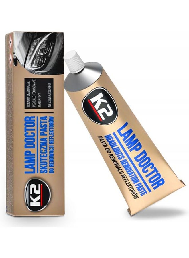 K2 Lamp Doctor 60g Headlight Renovation Paste – Restores Clarity, Removes Oxidation, Scratches, Yellowing and Discoloration – Car Headlight Cleaning Polishing and Restoration Solution for Improved Visibility and Safety - Image 1