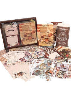 HASTHIP HASTHIP® 346Pcs Vintage Journal Kit, Journaling Kit Journal Stickers Journal Supplies, Scrapbook Stickers Pack for Art Journaling Bullet Junk Journal Planners, DIY Decoration Paper Craft Kits (Coffee)  - Image 1