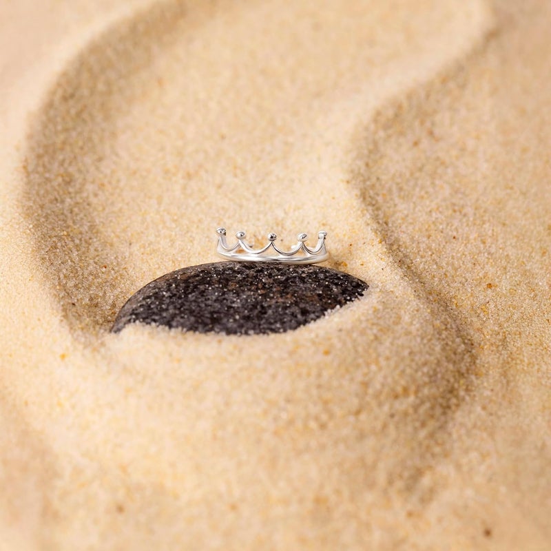 Amberta Adjustable 925 Sterling Silver Toe Ring for Women | Wave Hearts Flower Dolphin Crown Leaf Boho Foot Jewelry - Image 4