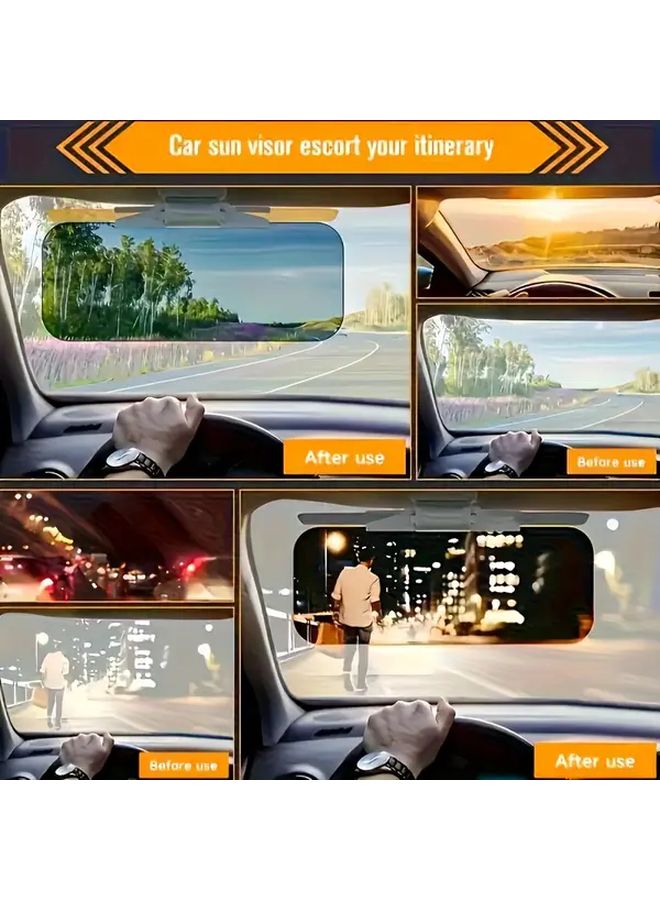 2 In 1 Anti Glare Polarized Car Sun Visor For Day And Night Use With UV Protection - Image 3