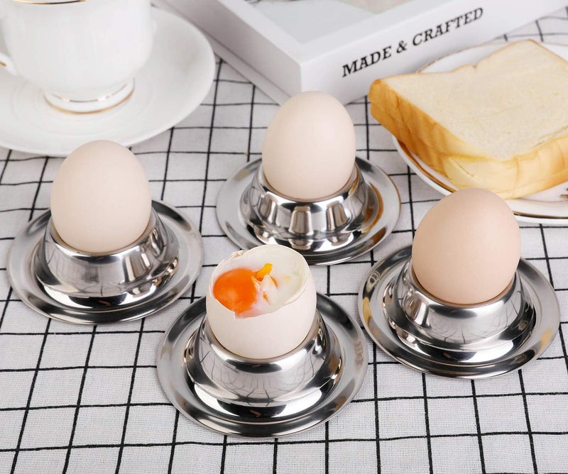 YellRin Stainless Steel Egg Cup Holder Set for Soft Boiled Egg Holder Tableware Kitchen Tools - Image 5
