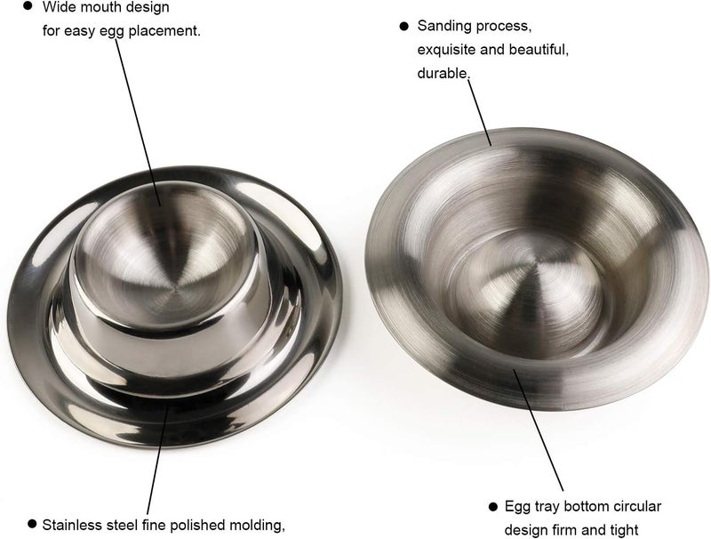 YellRin Stainless Steel Egg Cup Holder Set for Soft Boiled Egg Holder Tableware Kitchen Tools - Image 3