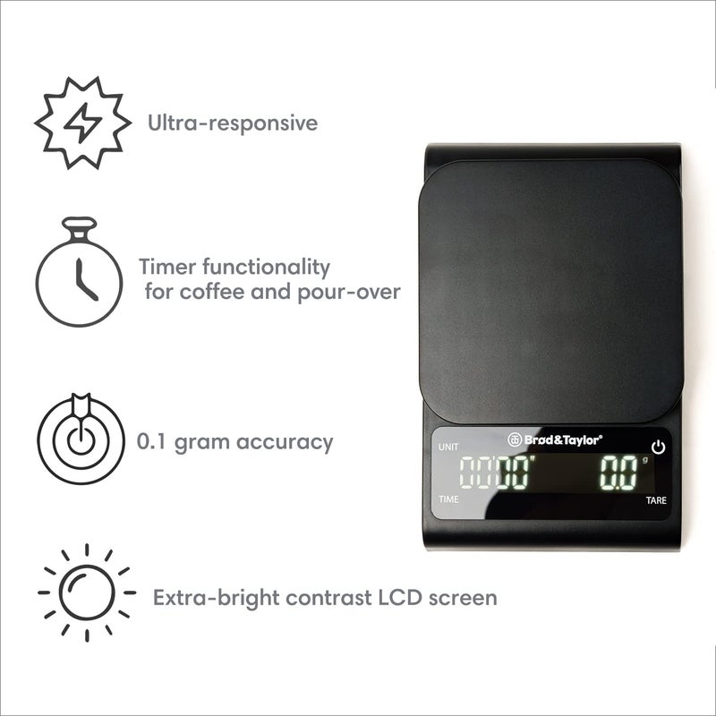 Brod & Taylor Precision Kitchen & Coffee Scale with Timer | (0.1g Precision) - Image 3