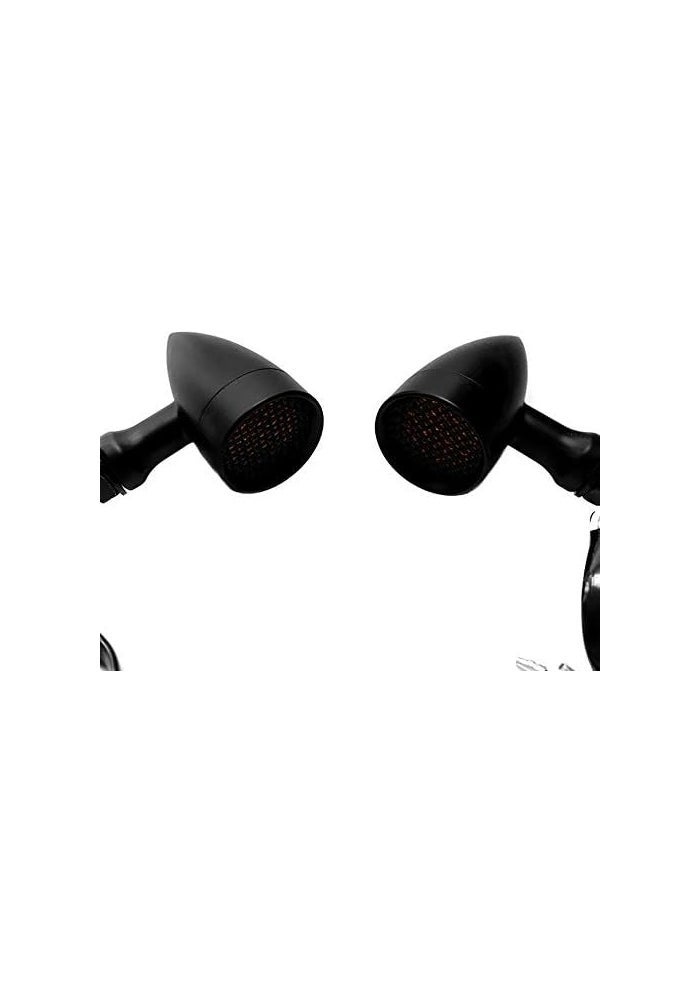 FATECIM Motorcycle LED Turn Signals - Black Amber Lens - Image 3