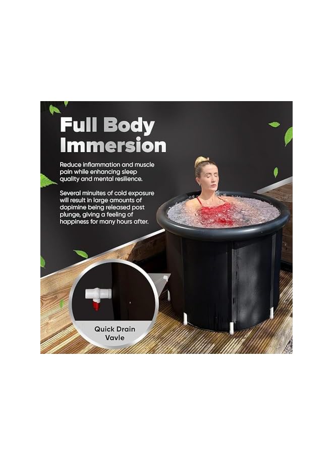 The Bros Portable Large Ice Bath Tub with Lid, Athletes Cold Water Therapy Recovery Pod, Freestanding Foldable Home Inflatable SPA Bath tub Plunge Tub Ice Barrel For Adults,75 * 80CM - Image 2
