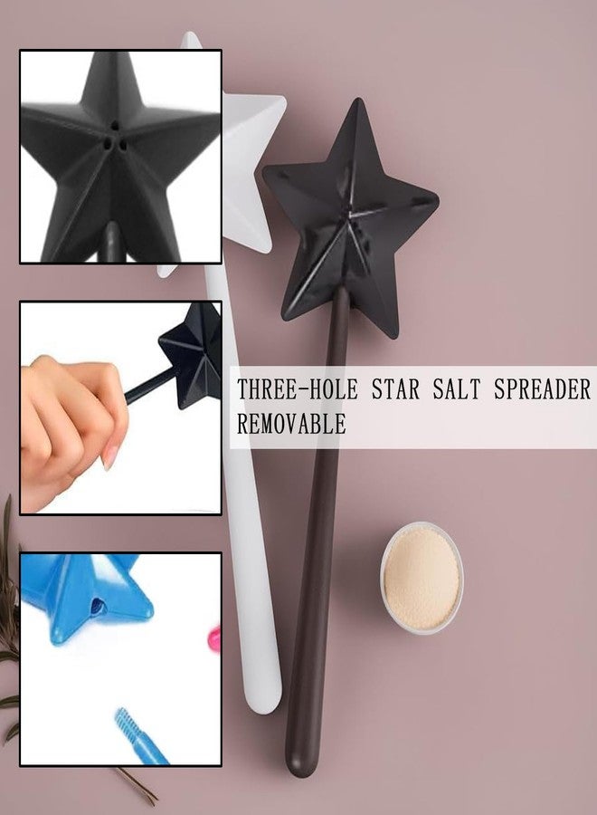 KuuGuu 4 PCS Star Magic Salt and Papper Shakers Pentagram Shape Fairy Wand Three Holes Salt Dispenser Refillable Removable Light One Hand Operation Kitchen Accessories （Black, White, Blue, Rose Red） - Image 3