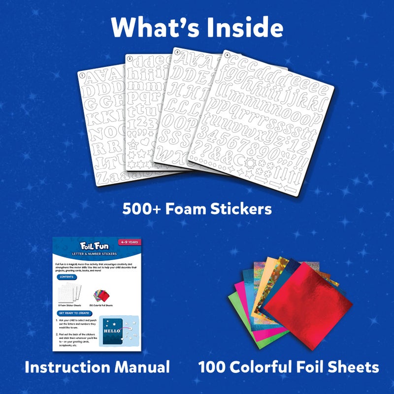 Skillmatics Foil Fun - Letter & Number Stickers, Mess-Free Art, Project Kits, DIY Colorful Creative Activity, Gifts for Ages 5, 6, 7, 8, 9, and Up - Image 2