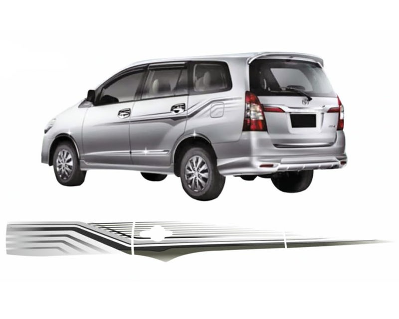 AUTOMAZE Quara Automaze Car Side Decal Full Body Sticker Graphics,Black-Grey for Toyota-Innova 2015 Model 0185 - Image 4