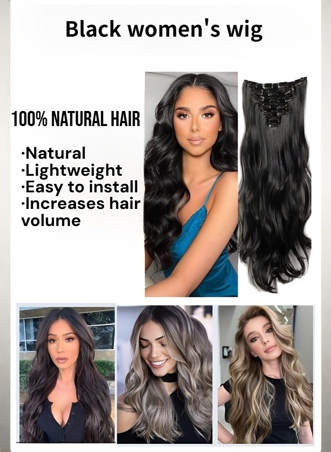 هل تخشين الوزن الثقيل؟ اختاري هذا! مجموعة وصلات شعر غير ملحومة مكونة من 7 قطع - Image 1