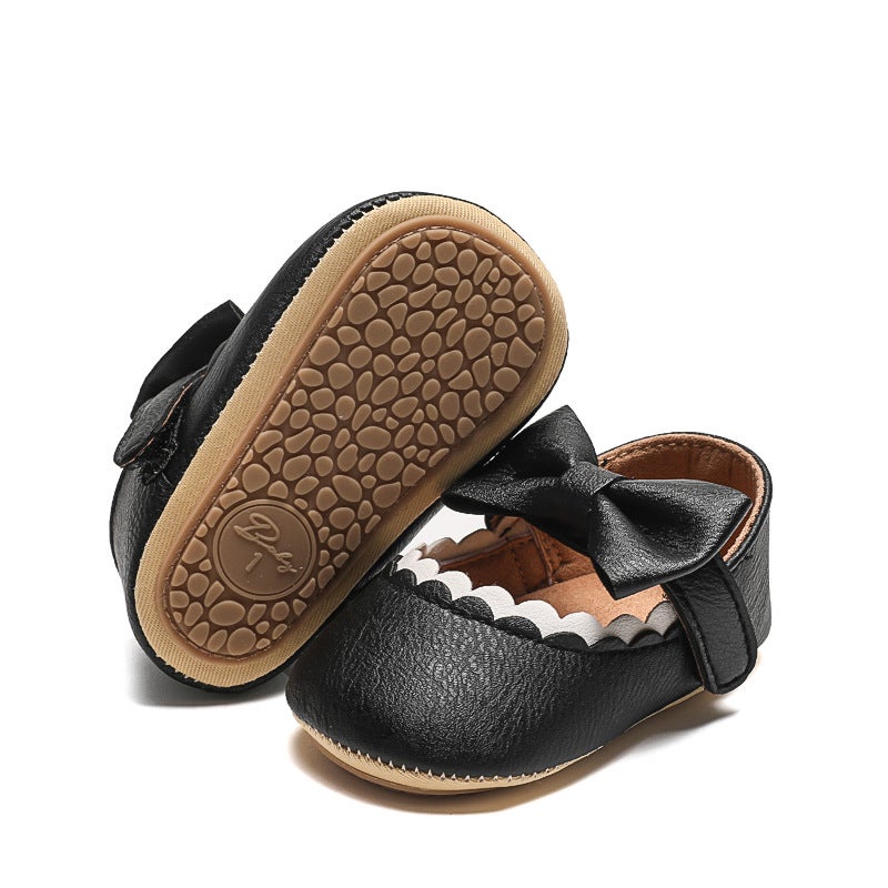 2022 Trendy Baby Shoes with Bowknot Black