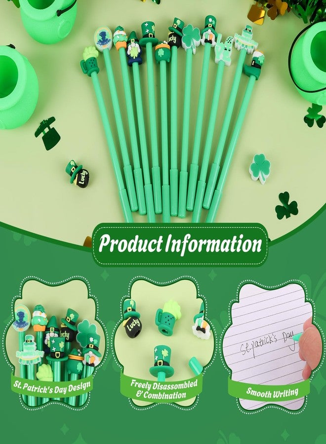 LOKIPA 30 PCS St Patrick's Day Gel Ink Pens Bulk, Black Rollerball Pen Cute Fun Novelty Pens for Students Teacher St. Patrick's Day Gift School Office Home Holiday Supplies (Random Style) - Image 3