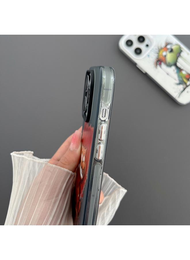 زبون جراب لهاتف iPhone 12 من البولي يوريثان الحراري + جراب هاتف PC مزدوج الجوانب بتصميم جرافيتي حيواني IMD - Image 4