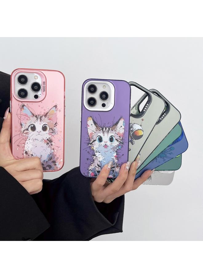 زبون جراب لهاتف iPhone 12 من البولي يوريثان الحراري + جراب هاتف PC مزدوج الجوانب بتصميم جرافيتي حيواني IMD - Image 3