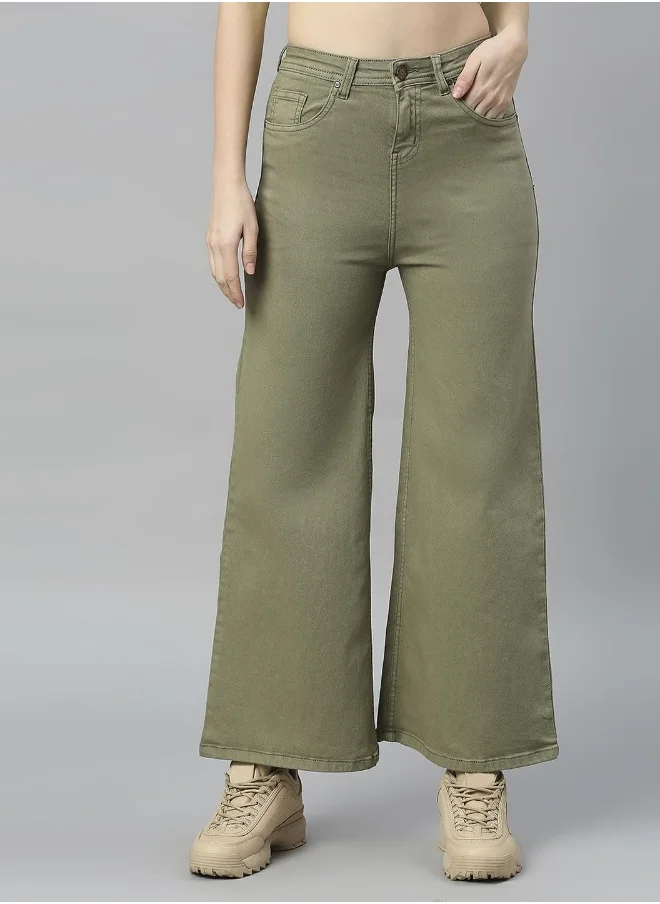 HIGH STAR Women Olive Jeans