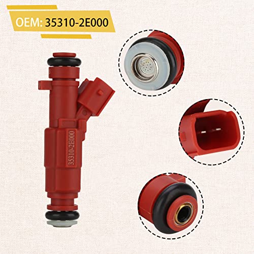 Pjvmvo 35310-2E000 Fuel Injectors,Compatible with/Hyundai 1.8 Elantra 2011-2016,Compatible with/Kia 1.8L Forte 2014-2025 |12 Holes| |Set of 4| - Image 4