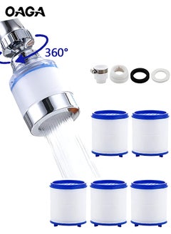 OAGA Sink Filter Water Faucet, Universal 360 Degree Rotating Sink Filter with 5 Filter Element, Kitchen Faucet Water Filter for Home Kitchen Bathroom  - Image 1