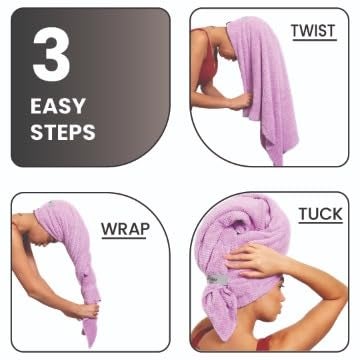 Curly Girl Curly Hair Microfiber Hair Towel, Waffle Hair Towel, Anti Frizz, Fast Drying, Curly Hair Plopping Towel, 41 x 32 - Image 5