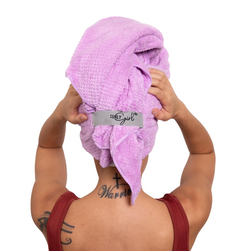 Curly Girl Curly Hair Microfiber Hair Towel, Waffle Hair Towel, Anti Frizz, Fast Drying, Curly Hair Plopping Towel, 41 x 32 - Image 4