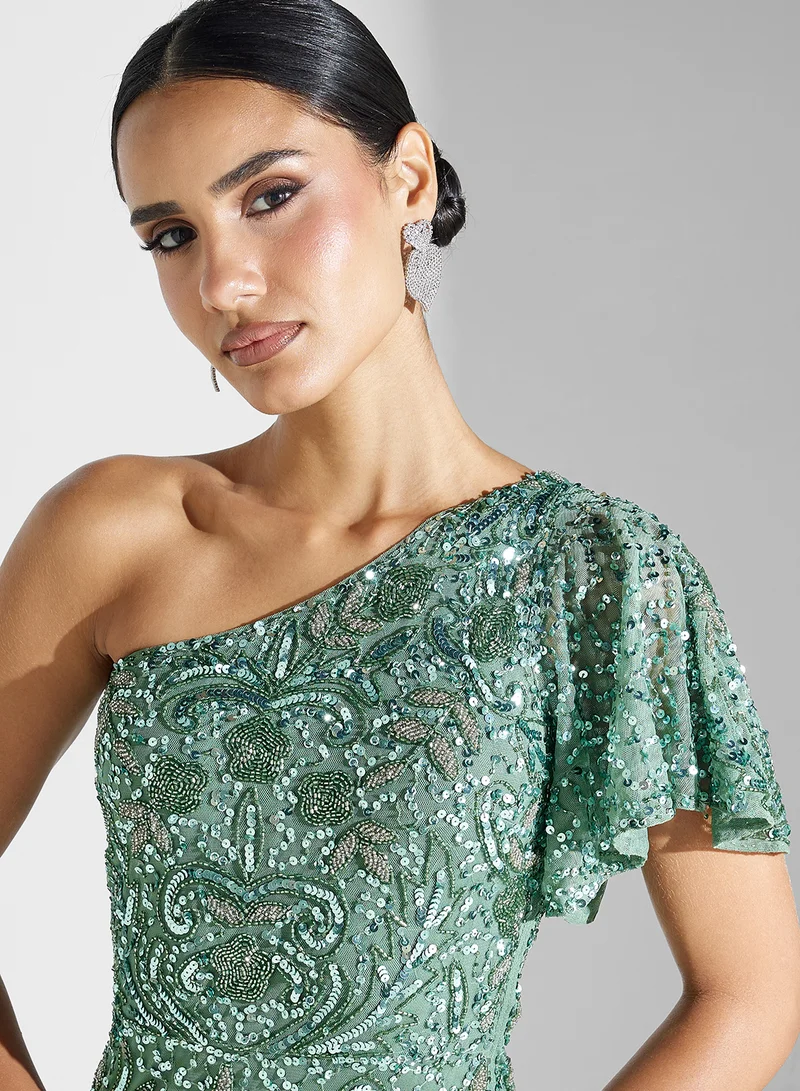 بيوت Sequin One-Shoulder Dress