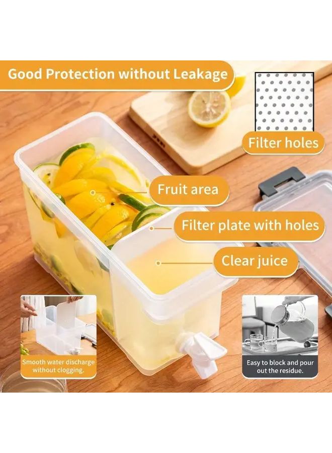 1 Gallon Transparent Plastic Beverage Dispenser With Faucet And Filter For Home Kitchen Camping - Image 5