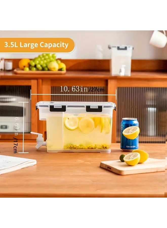 1 Gallon Transparent Plastic Beverage Dispenser With Faucet And Filter For Home Kitchen Camping - Image 2