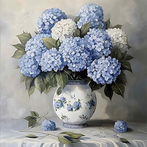 ARPADAMO Hydrangea Diamond Art Kits for Adults,5D Flower Diamond Painting DIY Diamond Art Diamond Painting Kits for Adult,Round Full Drill Diamonds, Diamond Art Kits for Home Decor-12x12inch - Image 1