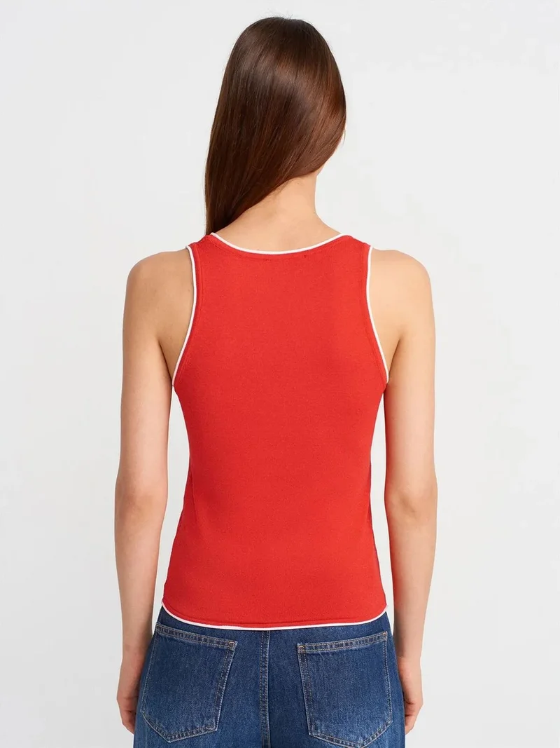 ديلفين Dilvin Slim Fit Ribbed Sleeveless Cami Blouse