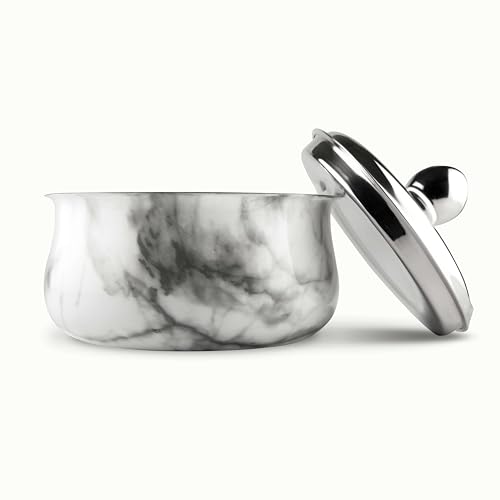FnS Marbella Stainless Steel Double Walled Insulated Designer Casserole with Lid | Marbel Finsh | Odour Free | BPA Free | Ideal for Curry Rice Chappati | Easy to Carry | Easy to Store (1600ml) - Image 2