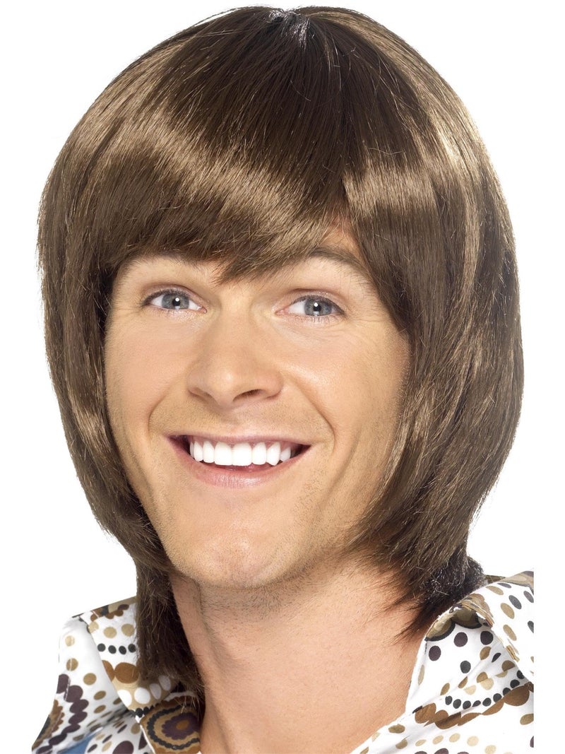 Smiffys 70's Heartthrob Wig - Brown - Image 1