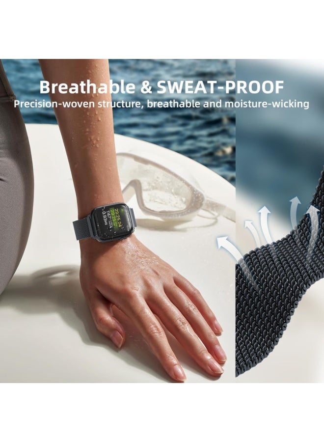 Compatible with Apple Watch Band 42mm 41mm 40mm 38mm for Women and Men, Magnetic Metal Stainless Steel Strap Wristband Compatible for iWatch Series 10 9 8 7 6 5 4 3 2 1 SE - Image 4