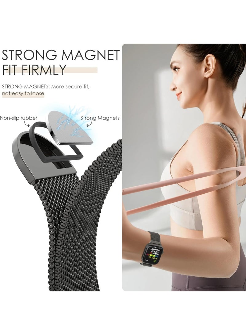 Compatible with Apple Watch Band 42mm 41mm 40mm 38mm for Women and Men, Magnetic Metal Stainless Steel Strap Wristband Compatible for iWatch Series 10 9 8 7 6 5 4 3 2 1 SE - Image 3