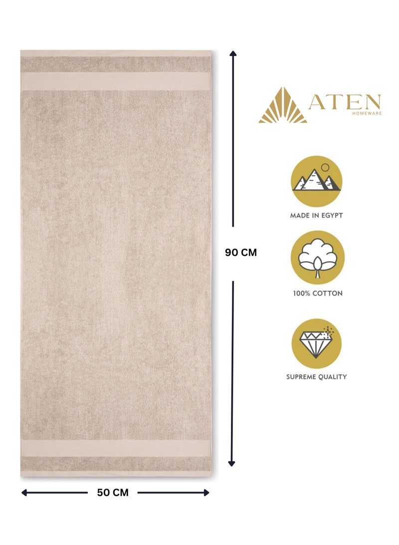 Aten Homeware ATEN Homeware 1 Piece Luxury Egyptian Cotton Hand Towel - 1 Ultra Soft Towel 50 x 90 cm - Highly Absorbent, Quick Dry Towel, Suitable for Kids and Adults (Café) - Image 5
