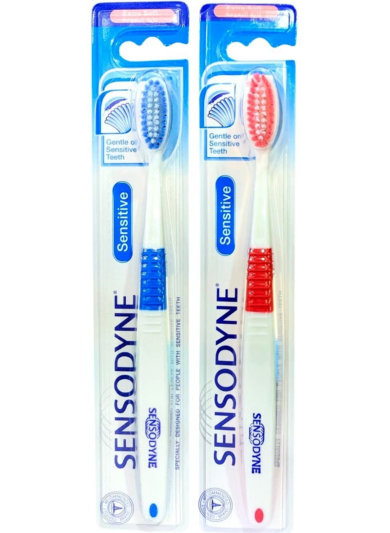 سنسوداين فرشاة أسنان سنسوداين للأسنان الحساسة متعددة الألوان ناعمة للغاية 2 قطعه