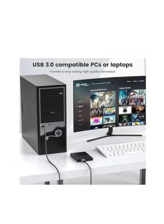 MOOGOO Micro B to USB Male Data Cable, 3.0 Compatible with Portable External Hard Drives, WD Elements, Seagate Expansion, Samsung M3 1TB/Galaxy S5/Note 3 - Grey - Image 2