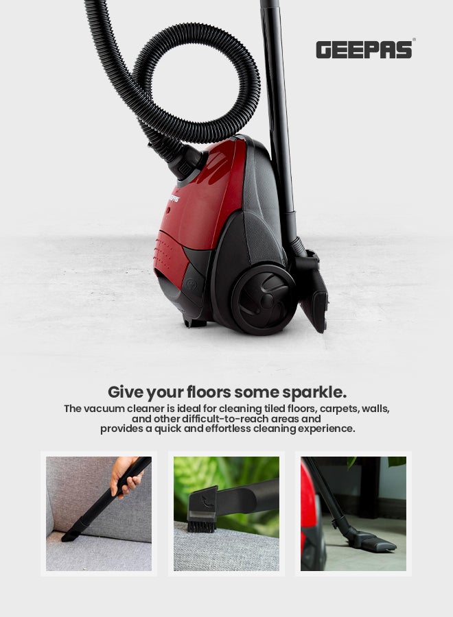 جيباس مكنسة كهربائية 1.5 L 2200 W GVC2594 أحمر/أسود - Image 4