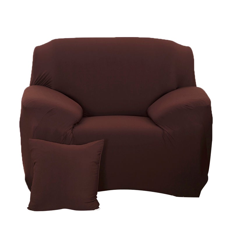 2pcs One-seat High Elasticity Anti- Chair Covers Sofa Cover Slipcover Couch (Coffee) - Image 2