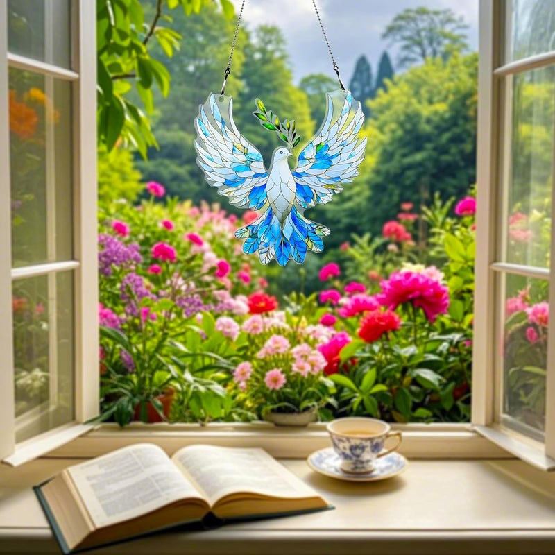 thmnj Dove Peace Ornaments Colorful Window Hanging Decorations Home Wall Decor for Indoor Outdoor - Image 5