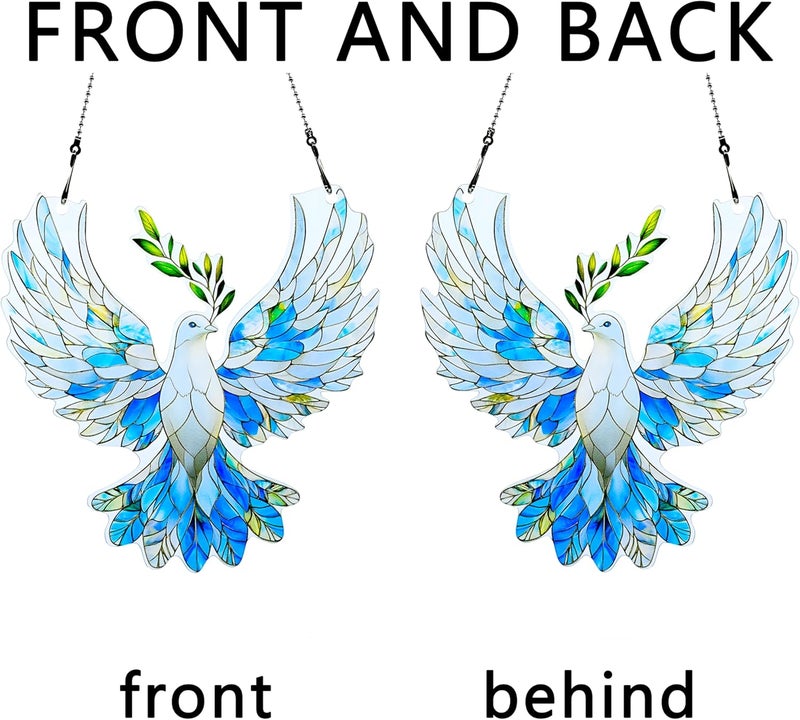 thmnj Dove Peace Ornaments Colorful Window Hanging Decorations Home Wall Decor for Indoor Outdoor - Image 4