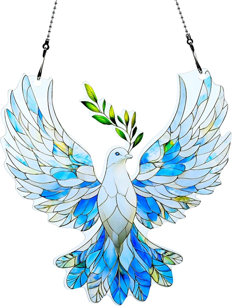 thmnj Dove Peace Ornaments Colorful Window Hanging Decorations Home Wall Decor for Indoor Outdoor - Image 1