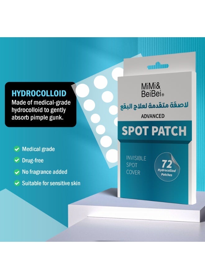 MiMi & BeiBei 72 Pcs Hydrocolloid Patch, Acne Pimple Patches for Face, Circle Facial Hydrocolloid Acne Patch, Invisible Spot Cover Patches, Acnes Spot Cover Stickers with Tea Tree Oil - Image 3