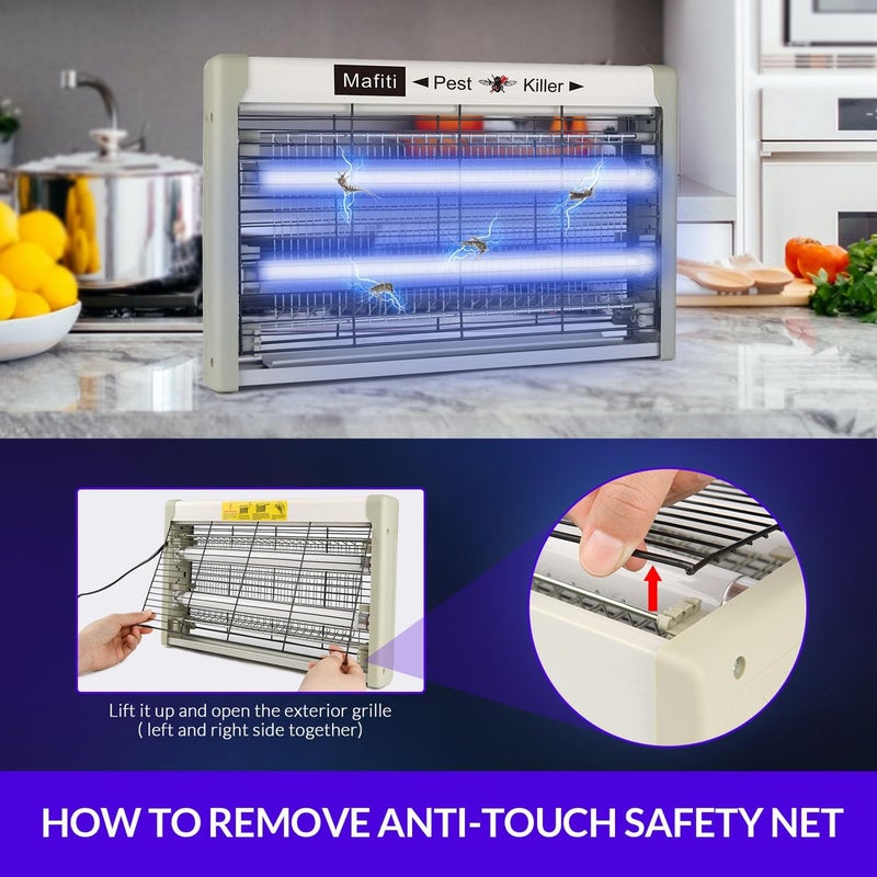 Mafiti Bug Zappers,Electric Insect Killer Indoor Mosquito Zapper Attracting Flies with UV Light 20W for Kitchen,Home,Indoor Garden Yard Commercial or Domestic Usage - Image 5