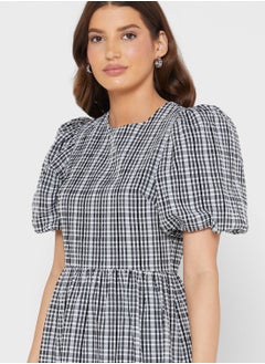 WAREHOUSE Puff Sleeve Knitted Tiered Dress  - Image 3