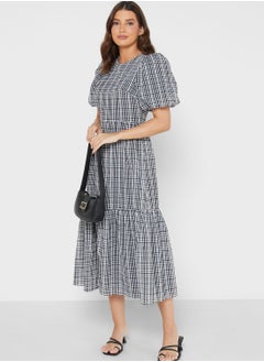 WAREHOUSE Puff Sleeve Knitted Tiered Dress  - Image 4