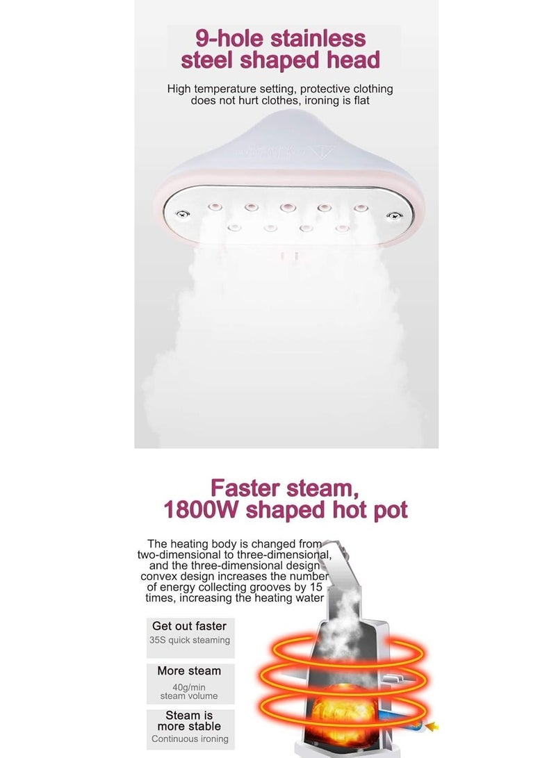 Steamer for Clothes Standing, 2000W Full Size Powerful Handheld Clothes Steamer, 2L Water Tank for Steaming Wrinkle Remover, Professional Garment Steamer, Fast Heats, Hanging Ironing Machine  - Image 2