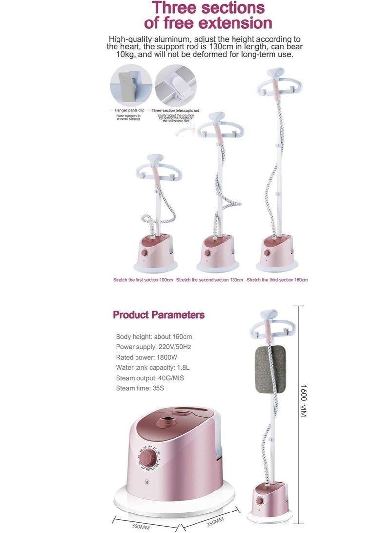 Steamer for Clothes Standing, 2000W Full Size Powerful Handheld Clothes Steamer, 2L Water Tank for Steaming Wrinkle Remover, Professional Garment Steamer, Fast Heats, Hanging Ironing Machine  - Image 5