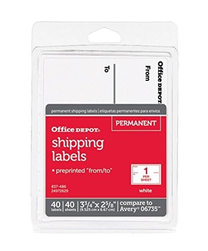 Office Depot White to/from Shipping Label Pad, 3 3/4in. x 2 5/8in., Pack of 40, OD98806 - Image 4