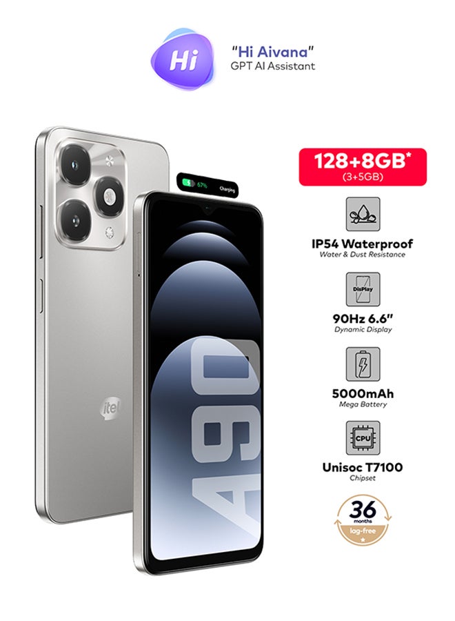 ITEL A90 Dual SIM Space Titanium 3+5GB RAM 128 GB 4G - Middle East Version - Image 2