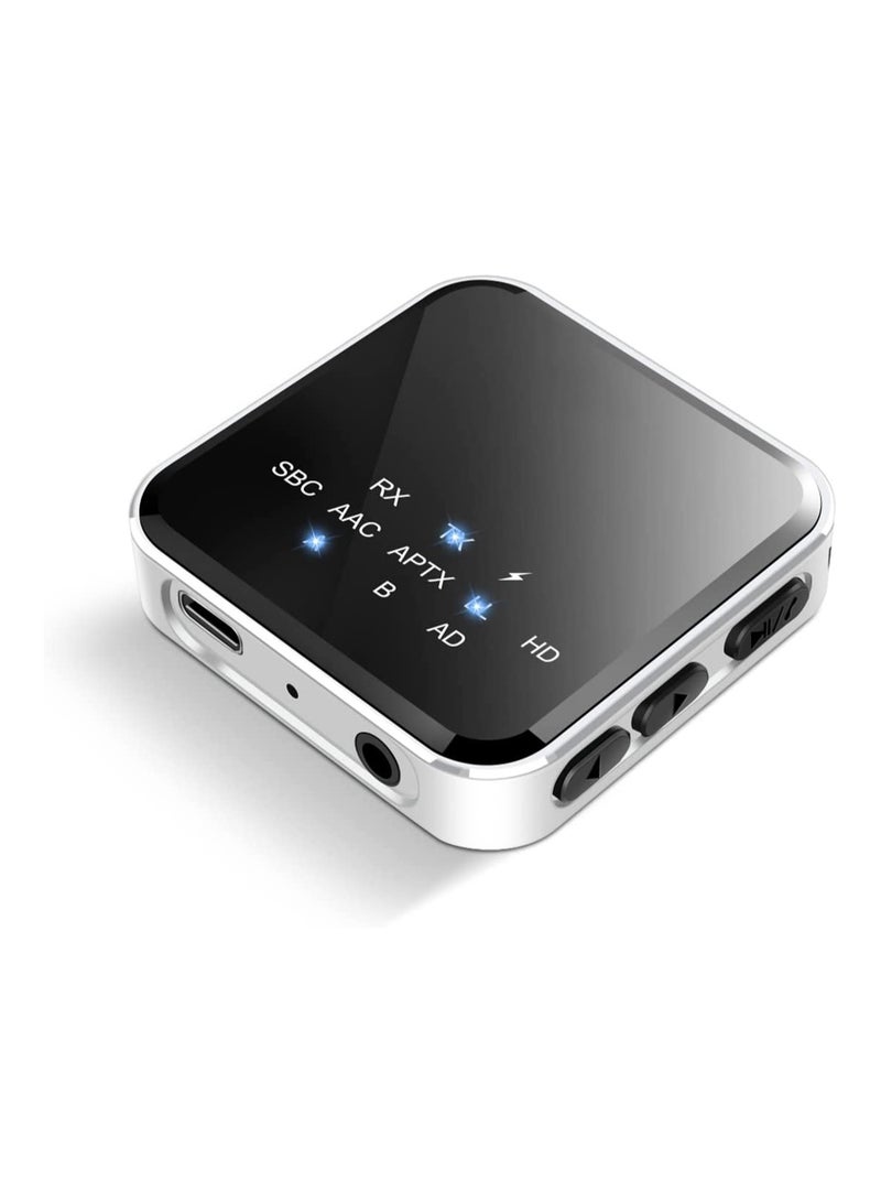 Zikra Bluetooth 5.2 Transmitter Receiver for TV to Wireless Headphones,Speakers, APTX Adaptive,HD,Low Latency Wireless 3.5mm AUX Audio Adapter for PC ,Car ,Gym, Home Stereo System, 15hrs Playtime, Dual Link - Image 1
